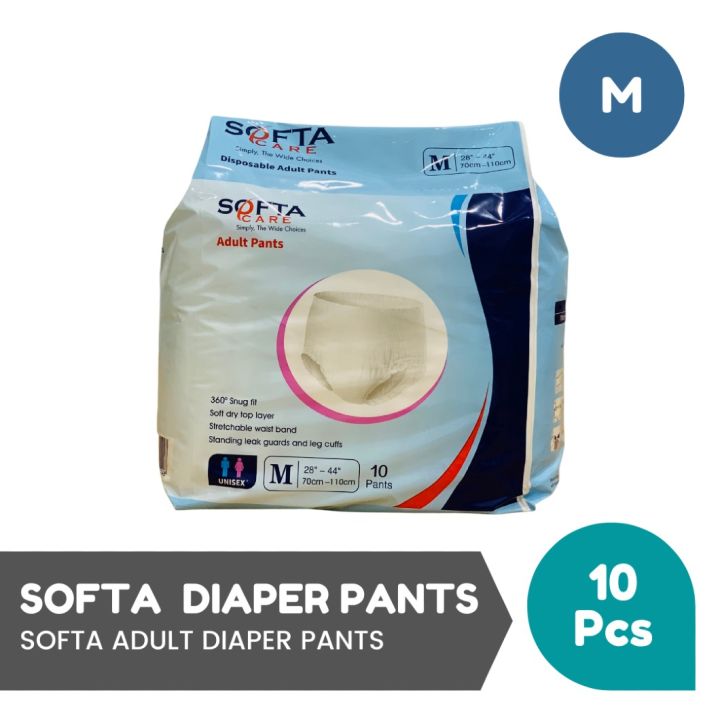 SOFTA ADULT DIAPER PANTS - 10 PCS - MEDIUM