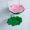 Rack Soap Layer For Water Box Flower Solid Punching Rack Drain Bathroom Soap Draining Soap Soap Draining Double Dish(Red). 