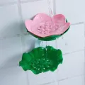 Rack Soap Layer For Water Box Flower Solid Punching Rack Drain Bathroom Soap Draining Soap Soap Draining Double Dish(Red). 