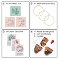 3 Pack Embroidery Starter Kit for Beginners, Cross Stitch Kits for Adults Include 3 Embroidery Cloth with Birds Pattern. 