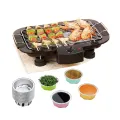 Smokeless Portable BBQ Indoor Barbecue Electric Grill w/Drip Tray Adjustable Temperature Control, 2000W High Power BBQ Tool for Cooking/Roasting Meats, Fishes, Seafood, Vegetables. 