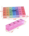 Weekly Pill Organizer 4 Times a Day, Pill Box 7 Day, Rainbow Color Pill Case, 4 Rows 28 Grids Portable Dust-Proof Medicine Container with Compartment to Hold Plenty of Pills. 