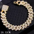 ZEBF-Fashion Bling Paved Rhinestone Prong Cuban Chain Bracelet for Women Men Hip Hop Iced Out Chunky Link Chain Bracelets New Jewelry. 