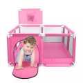 SKY-TOUCH Safety Large Portable Play Pen For Twin, Baby And Toddler Indoor Outdoor Baby Playpen With Extra Tall Size, Fun Activities, Basketball Hoop & Matblue, Safe Play Pen 1.2 * 1.8M |HN. 