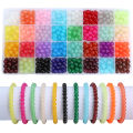 1 Box 6/8mm 24 Colors/Lot Imitation Jade Glass Round Bead for Bracelet Necklace DIY Jewelry Making. 