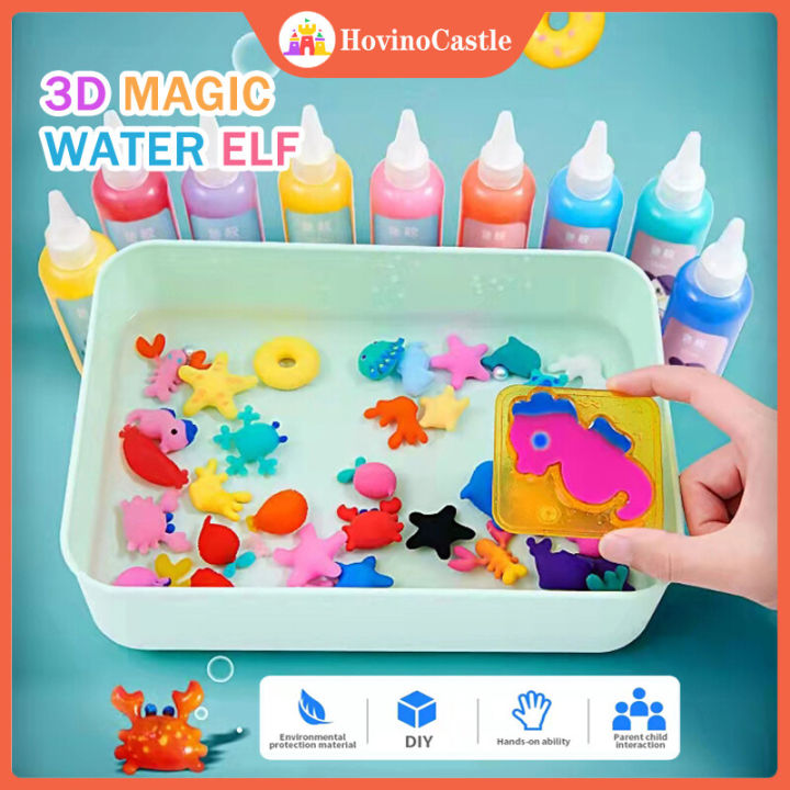 Kids Magical Water Elf Suit Water Baby Toys Upgrade 3D Mold Magic Water Elves DIY Soft Water Spirit Ocean Slime Toys Children Handmade Art Craft Educational Toys for Boys Girls Gift 神奇魔幻水精灵水宝宝玩具地摊DIY手工制作玩具3-5岁儿童礼物