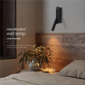Room Led Lamp Headboard Wall Light Sconce Bed Side Reading Light Recessed Automatic Switch Wall Lamps,Black. 