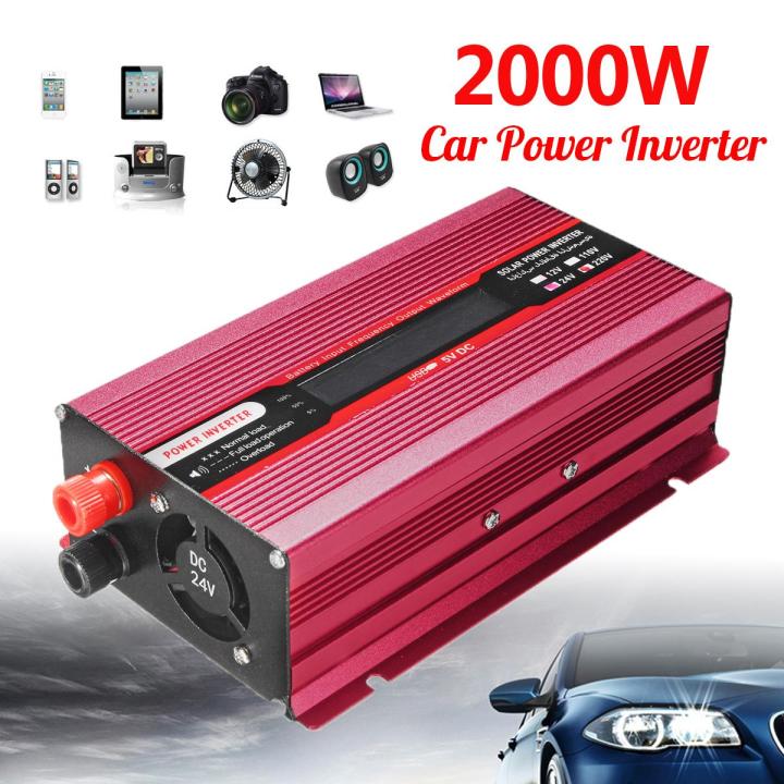 3000W Car Power Inverter 24V To AC 220V USB Modified Sine Wave ...