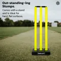 Boldfit Cricket Stumps with Stand Cricket Kit Plastic Wickets for Cricket Standard Wickets for Cricket Ground, Match, Tournament Stump with Stand & Bails- Fluorescent Green -Plastic Wickets Set NUZ. 