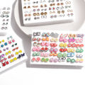 18 Pairs Random Mix Styles and Colors Fashion Glue Needle Earrings Set Flower Fruit Stud Earrings. 