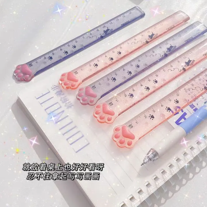 1Pcs%20Kawaii%20Cat%20Paw%20Straight%20Ruler%20Cute%20Transparent%20Rulers%20Student%20Stationery%20Measuring%20Drawing%20Tools%20Office%20School%20Supplies%20-%20Image%205