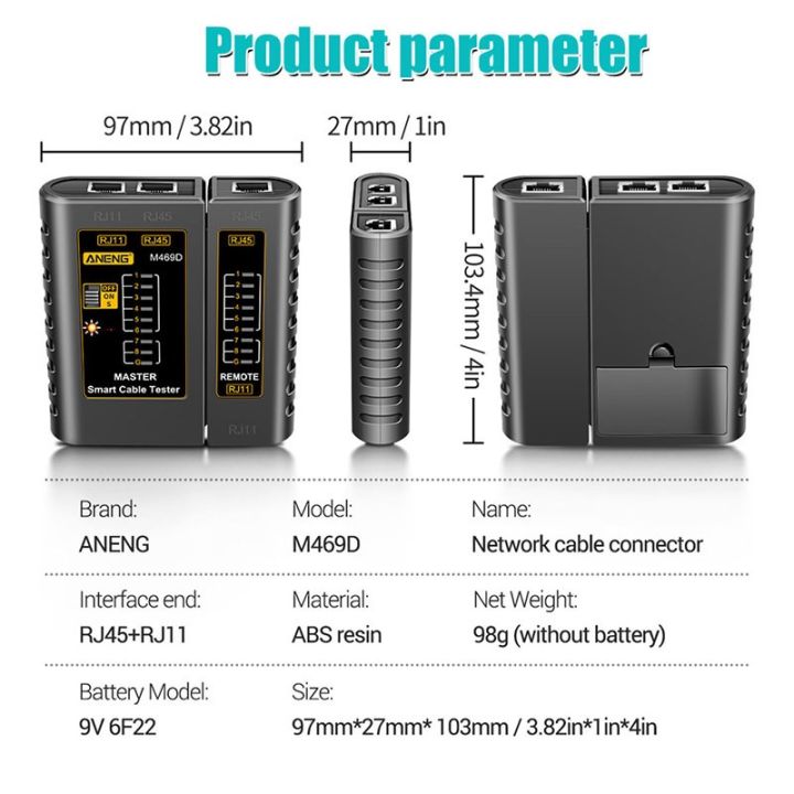 Professional%20Network%20Cable%20Tester%20RJ45%20RJ11%20LAN%20Cable%20Tester%20Detector%20Remote%20Test%20Tools%20Networking(With%20Battery)%20-%20Image%202