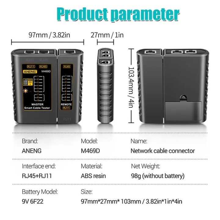 Professional%20Network%20Cable%20Tester%20RJ45%20RJ11%20LAN%20Cable%20Tester%20Detector%20Remote%20Test%20Tools%20Networking(With%20Battery)%20-%20Image%202
