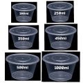 10pcs 500ml Disposable Container Plastic Clear Cup With Lid For Storage Sauce, Jelly, Yogurt, Mousse Cups & Bowls. 