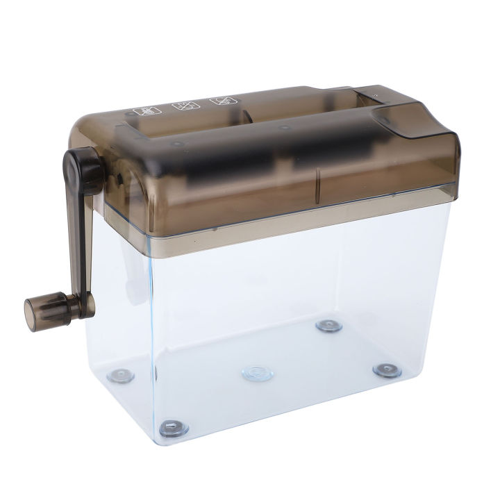 Manual Shredder Portable Mini Hand Shredder with 1L Transparent Plastic Window for Office