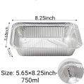 10pcs 750ml Rectangular Tinfoil BBQ Special Thickened Bowl Tray And For Baking Disposable Aluminum Foil Packaging Box.. 