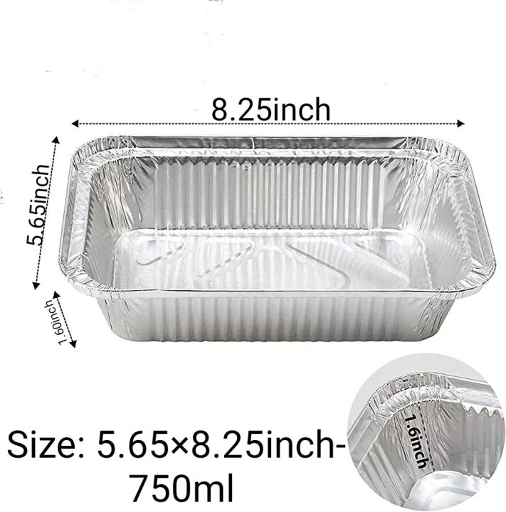 10pcs 750ml Rectangular Tinfoil BBQ Special Thickened Bowl Tray And For Baking Disposable Aluminum Foil Packaging Box.