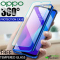 360° Case for OPPO A31 A37, F1 Plus, F3 Plus, F3,, F5, F9, F9 Pro, F11 Pro, A3s, A5s, A9 2020, A5 2020, A57, F1s A12 A52 Black PC Cover Full Slim 360 Protection Full Cover with a Free Tempered Glass. 