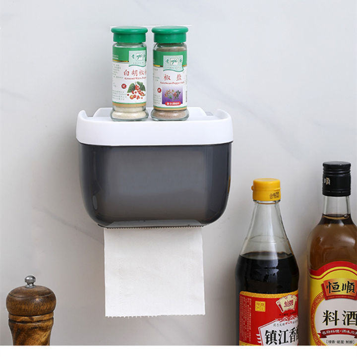 Wall%20Mount%20Tissue%20Holder%20Bathroom%20Waterproof%20Tissue%20Box%20Self-adhesive%20Punch-Free%20Multifunctional%20Storage%20Rack%20Bathroom%20Supplies%20-%20Image%204