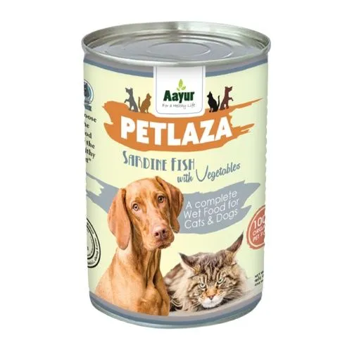 Aayur Petlaza Sardine Fish With Vegetables Wet Food For Cats & Dogs 380G