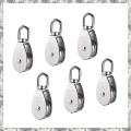 6 Pcs M15 Single Pulley Block Hanging Wire Towing Wheel Swivel Lifting Wire Rope Cable Pulley Roller. 