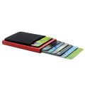 Slim Aluminum Wallet With Elasticity Back Pouch ID Credit Card Holder Mini RFID Wallet Automatic Pop up Bank Card Case. 