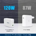 Prolink PTC412001 120W PPS PD GaN Fast Wall Charger Intellisense with Power delivery- Macbook Pro charger, Laptop charger USB-C adapter, iPhone 14, Samsung s22 Lenovo, Nintendo. 