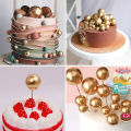 10 PCS Cake Topper Ball Set Glitter Balls Golden Ball Faux Balls Ball Topper. 