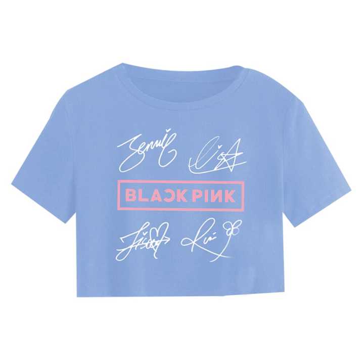 Blackpink Tshirt KPOP Album Branded Crop Top T shirt Crew Round Neck Short Tshirts T-shirt