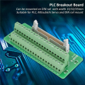 5X IDC40P 40Pin Connector Strip Breakout Board Terminal Block Plug PLC Interface with Bracket, for PLC, DIN Rail Mount. 