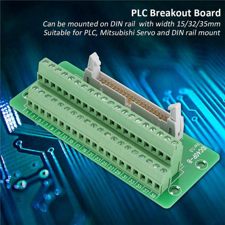 5X%20IDC40P%2040Pin%20Connector%20Strip%20Breakout%20Board%20Terminal%20Block%20Plug%20PLC%20Interface%20with%20Bracket,%20for%20PLC,%20DIN%20Rail%20Mount%20-%20Image%204