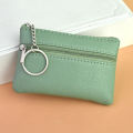 Solid Color Women's PU Leather Coin Purses Women's Pocket Wallets Key Holder Case Mini Pouch Zipper Small Card Wallet. 