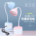 LED Cubby Lamp Student Dormitory Bedroom Table Lamp USB Rechargeable Folding Desk Child Storage Small Night Lamp. 