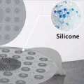 Round Silicone Non-slip Bathroom Mat, Safety Shower Mat, Massage Mat, Floor Drain Suction Cup, Bathroom Mat Soft And Absorbent. 