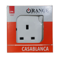 13A Plug Base Orange Electric Casablanca White X5 Series 3 Hole Square Pin Switched Socket Outlet. 