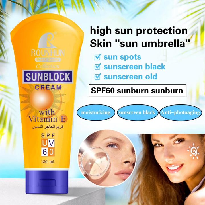 ROUSHUN%20Sunblock%20Cream%20Sunscreen%20With%20Vitamin%20E%20SPF%20UV%2060%20180ml%20-%20Image%203