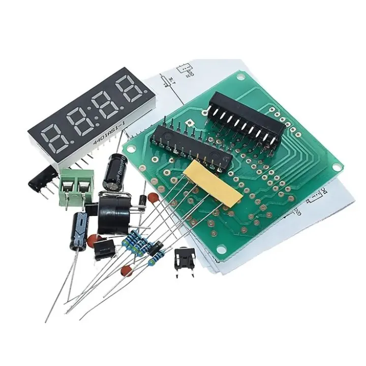 AT89C2051 Digital 4 Digit Electronic Clock DIY PCB Kit [DKT-100]