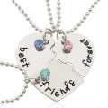 Best Friend Forever and Ever BFF Necklace Girls Heart-shaped Puzzle Stitching Pendant Necklace For Women. 