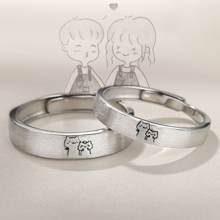Simple%20Personality%20Cute%20Couple%20Ring%20Niche%20Personality%20Vintage%20Opening%20Adjustable%20Pair%20Rings%20Fashion%20Jewelry%20-%20Image%202