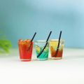 Mini Drinks Model Pretend Play Simulation Food Dollhouse Accessories Kitchen Tool Model Miniature Fruit Tea Cup. 