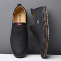 Foreign Trade Beef Tendon Soft Bottom Soft Surface All-Match Labor Protection Shoes Men's Daily Driving Leisure Work Men's Mesh Leather Shoes. 