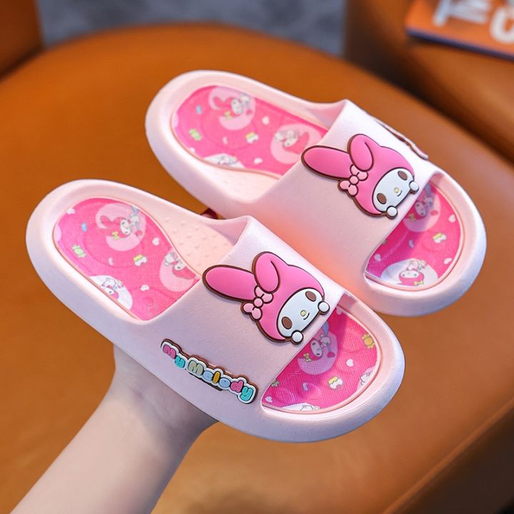 【ZOSR】AG Sanrio Kuromi Melody Cute Cartoon Soft Slippers adults kids Indoors Anti slip Hello Kitty Cinnamoroll summer Shoes