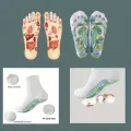 Acupressure Massage Socks and Stick Set - Adjustable Height, Polyester, for Men and Women, Foot Reflexology Socks with 1 Pair + 1 Massage Stick. 