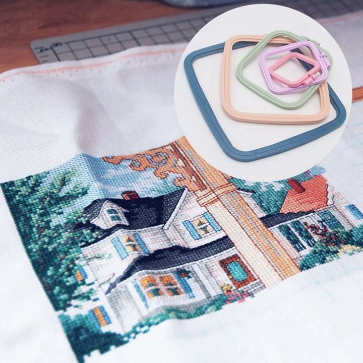 5%20Pcs%20Embroidery%20Hoop%20Rectangle%20Embroidery%20Frame%20Cross%20Stitch%20Hoop%20Sewing%20Tool%20for%20Art%20Craft%20Handy%20Sewing,with%20Needles%20-%20Image%206