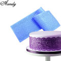 Aomily 40*10cm Lace Flower Wedding Cake Silicone Lace Fondant Mold Easy Demoulding Mousse Sugar Craft Icing Mat Pad Pastry Tool. 