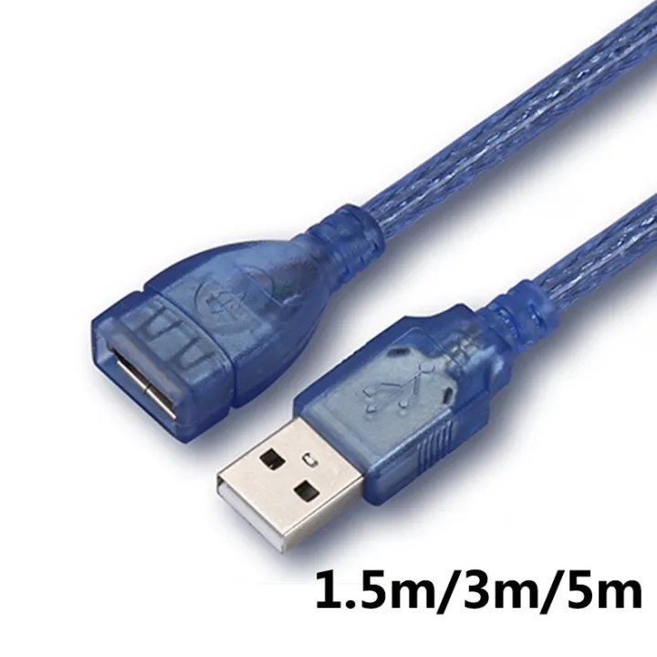 %E3%80%90HIGH%20QUALITY%E3%80%91USB%20extension%20cable%20/%20data%20cable%20longer%20Transparent%20blue%201.5/3/5%20m%20pure%20copper%20tape%20shielded%20connection%20cable%20-%20Image%202