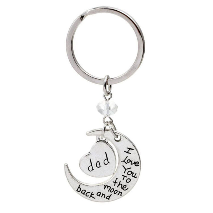 Ring Hanging Jewelry Gift Mom Dad Cute Heart Keychain Pendant Keyring Backpack Car Key