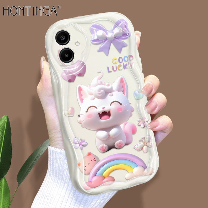 Hontinga%20for%20Samsung%20A06%20Back%20Cover%20Pink%20Cat%20Phone%20Case%20Cream%20Texture%20Wavy%20Edge%20Soft%20Mobile%20Cover%20-%20Image%202