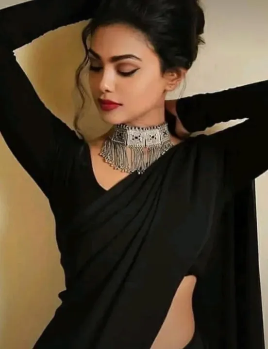 Cuelo%20Black%20Long%20Sleeve%20Deep%20Neck%20Ribbed%20Saree%20Jacket%20For%20Women%20-%20Image%205