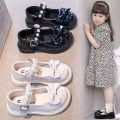 Girls' Shoes Princess Little Leather Shoes2023Summer New Soft Bottom Children's Spring and Autumn Black Shoes SummerjkDress. 